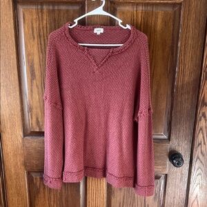Cozy Knit Sweater in Deep Red